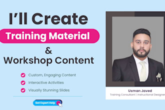 create training material and workshop content