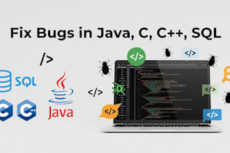 fix any coding bugs in java, c, cpp, and sql