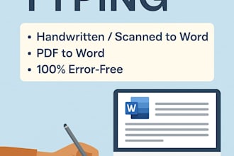 type your scanned, handwritten, or pdf documents accurately in word