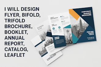design flyer, bifold, trifold brochure, booklet, annual report, catalog, leaflet