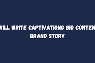 company bio, about us, brand story