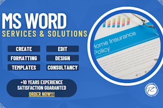 format, design, create, type, edit microsoft word document