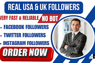 grow your facebook page, x, tik, ig followers to usa uk audience to boost sales