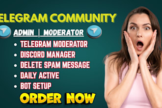 be your social media community moderator, telegram manager, nft, tiktok, fb