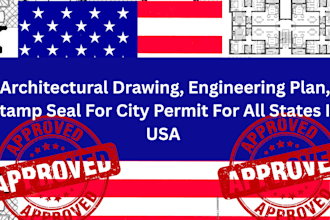 architectural drawing, engineering plan stamp seal for city permit texas, hi, ca