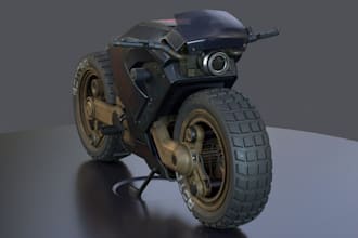 design 3d sci fi electric bike,superbike model,bike rig,cargo,scooter,pbr, stl