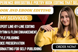 edit your poetry book with line by line edit, rhythm, style for self publishing