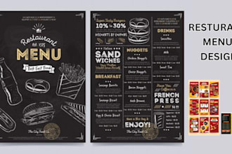 design a modern digital food menu, restaurant menu, or TV screen menu board
