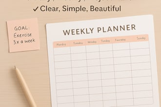 design aesthetic digital planners or printable PDF journals