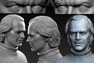 sculpt realistic 3d character model 3d head model 3d stl zbrush for 3d printing