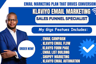 set up shopify ecommerce campaign, klaviyo email marketing,