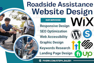 build roadside assistance website, car mechanic website, towing landing page