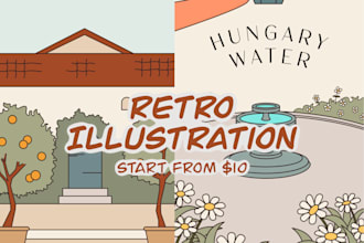 create retro cartoon illustration
