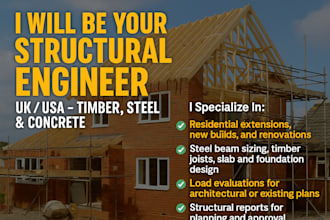 be your structural engineer uk usa for design timber steel concrete