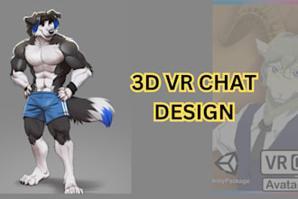 3d vrchat furry avatar nsfw, vtuber, vrm, quest or pc, rigging and dps upload