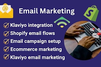 setup klaviyo email marketing flows, campaign and shopify integration