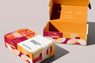 do product packaging design, box design, mailer box, subscription box and 3d