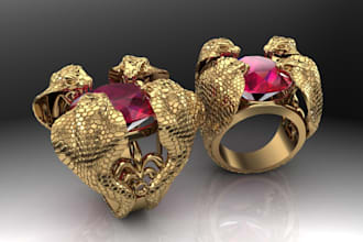 do 3d cad jewelry design for rings necklaces pendants