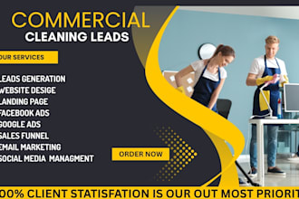 generate commercial  cleaning leads cleaning website office cleaning  social ads