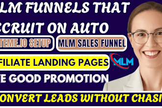 design MLM affiliate recruitment funnel, mlm landing page, systeme io funnel