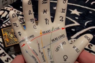 a palm reading, giving you an overall reading and also answering any questions