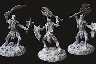 sculpt 3d character, 3d miniature, action figure 3d model stl and 3d printing