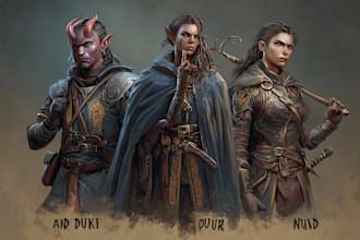 illustrate your d and d character portrait