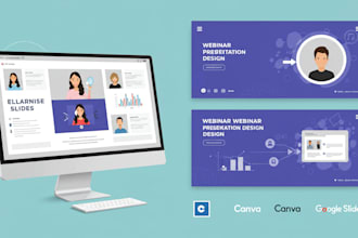 design elearning, webinar, and online training slides in powerpoint or canva