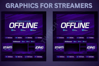 design custom twitch overlay panels alerts emotes badges and stream art