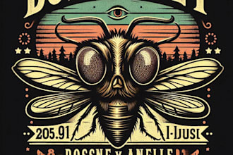 design high quality vintage dobsonfly logo with t shirt design