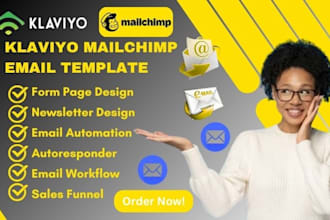 design customized form page, email newsletter template on klaviyo or mailchimp