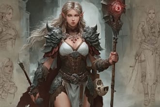 draw d and d character art and dnd character art