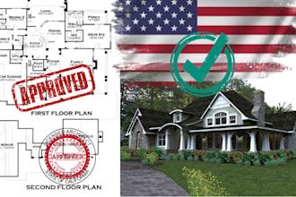 review draw and stamp california utah architectural floor plan for city permit