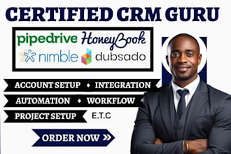 setup nimble crm sugar crm dubsado automation odoo crm honeybook pipedrive va
