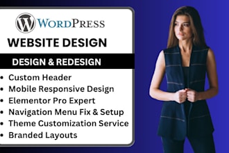 wp elementor header navigation menu theme customization mobile responsive