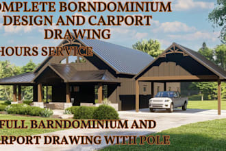 design barndominium and carport structural drawings for permit approval