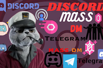 send out 100k discord mass dm, telegram mass dm, to targeted audience