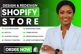 create shopify website design, shopify store design, shopify website redesign