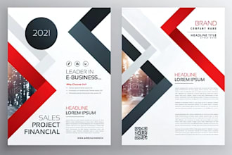 design bifold trifold brochure  company profile, business flyers, pitch deck