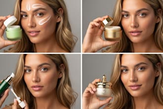 create ai model, product photograph for your  cosmestic, skincare product