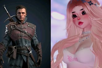 do 3d character model, game avatar, vrchat figure, printable action character