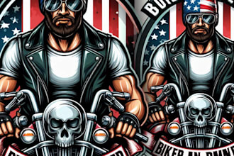 design high quality vintage motorcycle logo with t shirt design