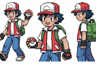 create pokemon and fakemon trainer sprite for you