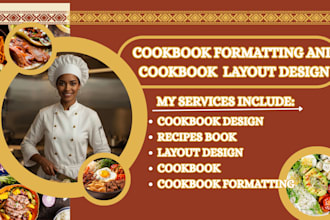 do cookbook formatting and layout design recipe book editing for kindle or print