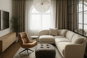 do interior design for living room rendering using 3ds max, vray, corona