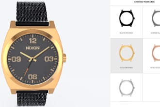 customize 2d 3d watch product configurator on shopify kickflip, zakeke pod store