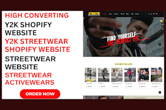 y2k shopify website streetwear clothing website tshirt clothing shopify website