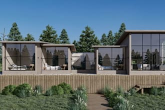 model 3d lake house,forest house, interior design, farm house,glass house design