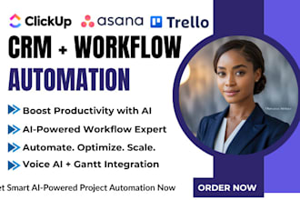 integrate retell ai asana clickup trello, ms project gantt charts automate crm