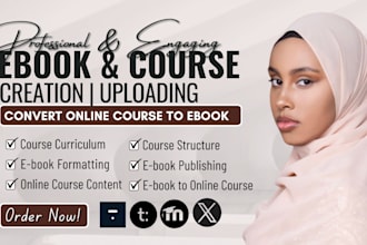 convert online course to ebook to online course book formatting and design